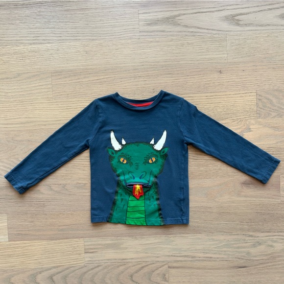 Mini Boden Dragon Print Long Sleeve Shirt - Picture 2 of 9